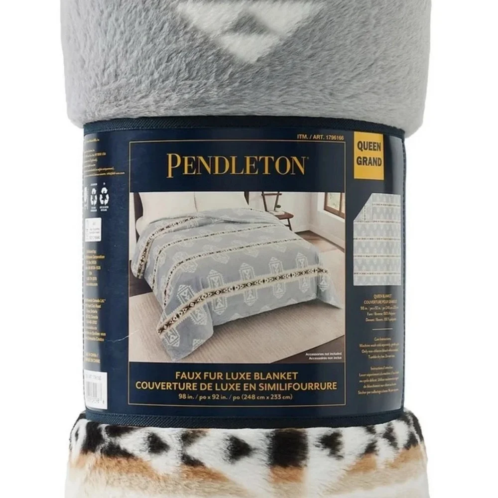 Pendleton Faux Fur Luxe Blanket QUEEN 98